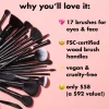 17-Piece Ultimate Makeup Brush Set & Travel Roll